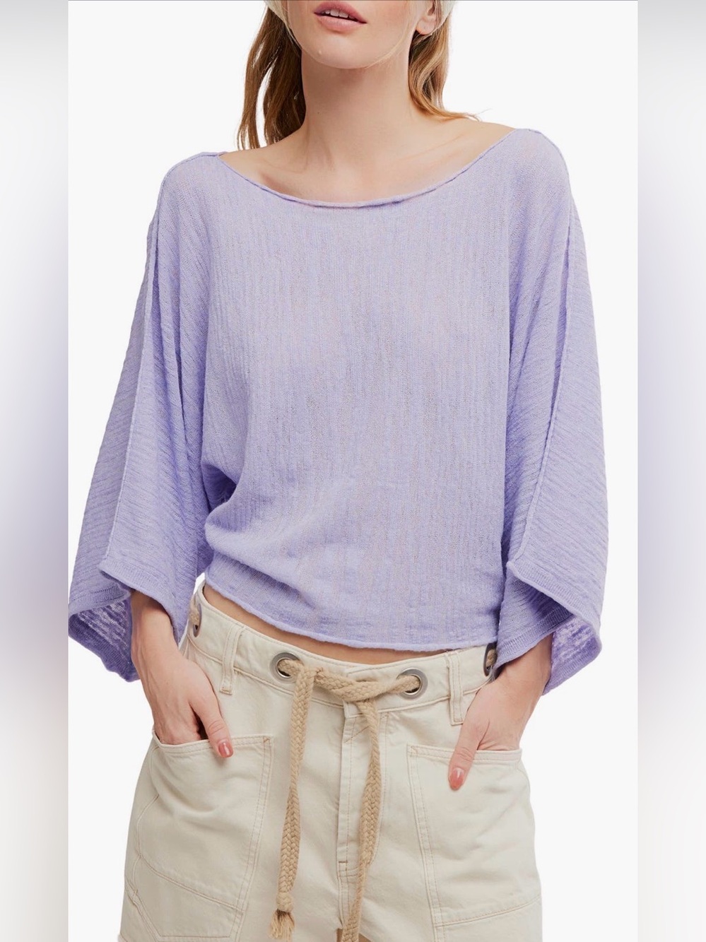 Amber Breeze off-the-shoulder Sweater NWOT violet tune